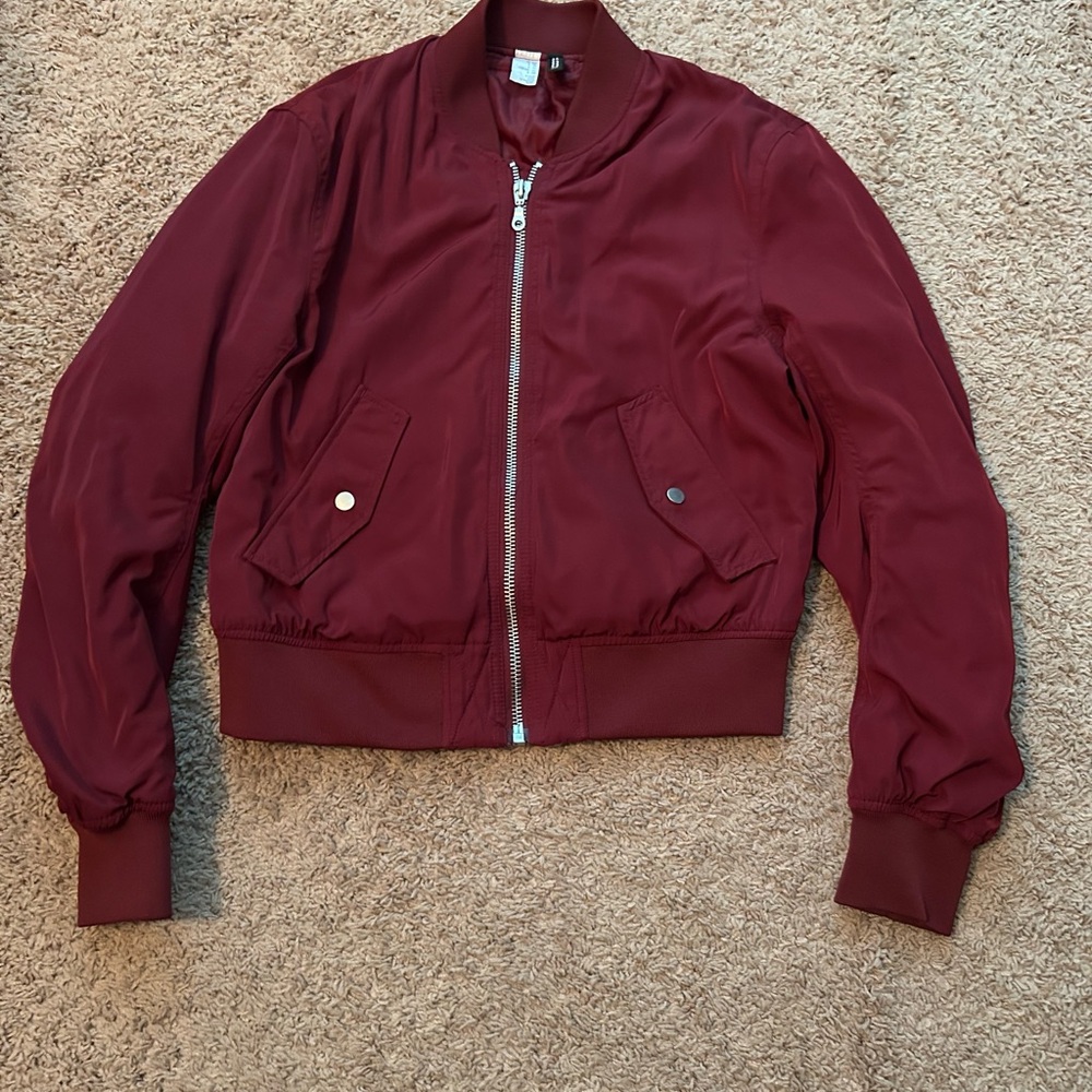 Burgundy Bomber Jacket